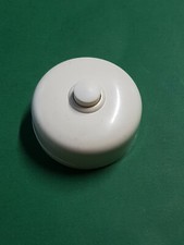 Klingelknopf weiß rund DDR Plastik Kunststoff Klingelschalter Klingel