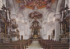 Alte Postkarte - Pfarrkirche Rott am Inn