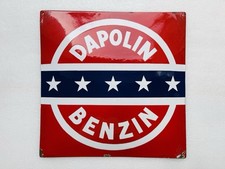 Emailschild Dapolin Benzin Standard Motor Oil  - 55x55cm - Original um 1930