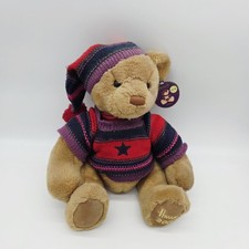 Harrods Teddybär Christmas Bear 2004 mit Strickpullover und Mütze 33 cm