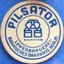 Alter Bierdeckel VK Pilsator Löwenbrauerei-Böhmisches Brauhaus. Berlin. um 1936