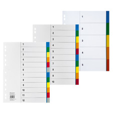 Soennecken Ordner Register Trennblätter blanko bunt A4 Kunststoff  5,10,12 tlg