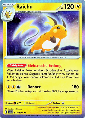 Pokemon karte raichu paf - pokemon,