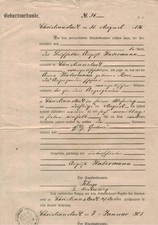 Historische Geburtsurkunde aus