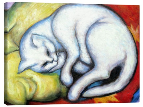 Leinwandbild die weiße katze - die,