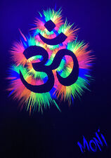 Om Shirt, Schwarzlichtfarbe, Damen, handmade