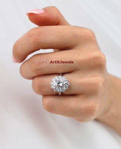 Oval cut moissanit - ring, 925