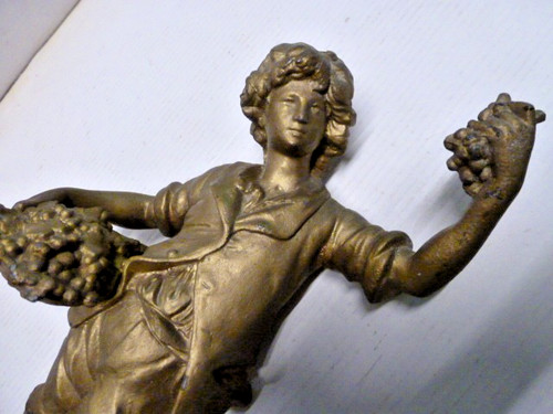Alte pendule figur jungwinzer - alte,