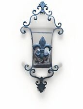 Vintage Fleur des Lis | Lilie | Metall Wandkorb Shabby Landhaus Hänge Wandregal