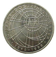 BRD Silber Gedenkmünzen 10 DM 1999 J 50 Jahre SOS Kinderdörfer