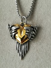 Engel Schutzengel Herz Anhänger Mit Halskette Silber Gold Flügel Glücksbringer