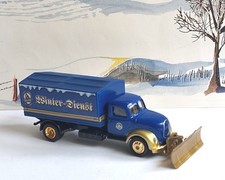 GRELL Magirus Deutz Lkw H0/1:87 Sonderedition mit Schneepflug blau/gold RARITÄT