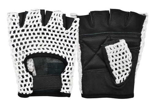 Gehäkelte lederhandschuhe - gehäkelte,