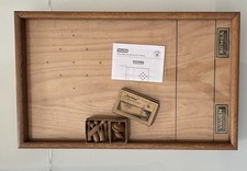 Romba Vauen TISCHKEGELSPIEL, 60er Jahre, mit 9 Kegeln und 2 Kreiseln + Anleitung