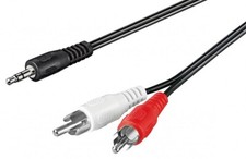 Audio Adapterkabel, 3-Pin, Stereo, 3,5 mm Klinke zu Cinch-Stecker, schwarz, 3 m