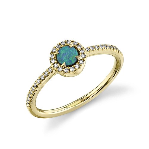 Opal und diamantring 14k - diamantring,