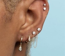 Diamond Ear Rings Chain Dangle