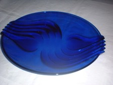 Leonardo blaue ovale Servierschale mit Bodenrelief dm ca 31 cm