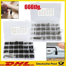 666stk Madenschrauben Set Metrisch Schrauben Gewindestifte Sortiment Box M2-M8