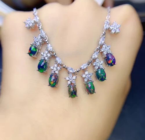 Schwarze opal kette - schwarze, |