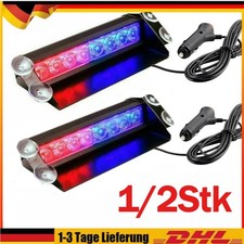 1/2x Auto KFZ 8-LED Rot/Blau