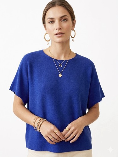 Damen pullover kurz arm royal - kurz,
