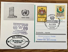 Ganzsache BRD GTS Finnjet Helsinki Postverwaltung der UN PP