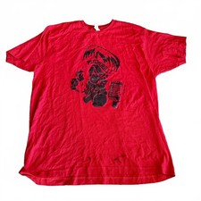 Red psychobilly punk tee - xl,