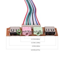 NEW 6.8cm 2 USB PC Computer Case Front Panel USB Audio Port Mic Earphone Cable