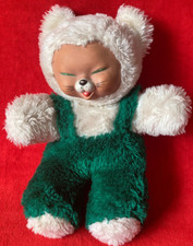 Gummigesicht Katze Hase Teddy DDR Stofftier Kuscheltier