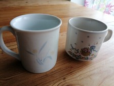 KUN-LUN China Porzellan 2x Tasse Becher Kaffeetasse D. 7,5 cm H. 7,5 cm Ente