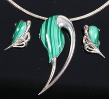 925 Silber Malachit Schmuckset