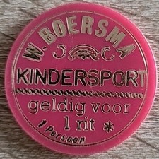 Ehrenkarte,Fahrchip,Kirmes,W.Boersma (Niederlande) Kindersport (Pink)