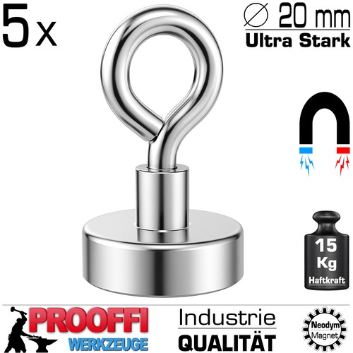 Neodym ösen magnet - 5x,