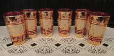 6 Trinkgläser mit Golddekor