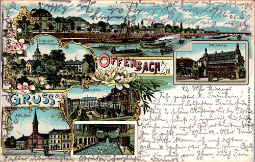 Litho gruß aus - aus, offenbach