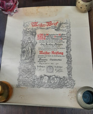 Alter orginaler Meisterbrief Tischler Liegnitz Schlesien vor 1945
