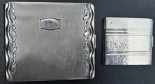 Zigaretten Etui mit Monogramm + Streichholzetui Zigaretten Box Metalletui Metall