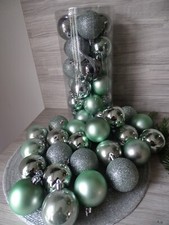 24 Weihnachtskugeln-mint grün matt/Glanz/Glitter-Baumschmuck-6cm-Christbaumkugel