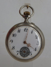 Gut laufende offene Herrentaschenuhr Stahl/Nickel um 1905 (95247)