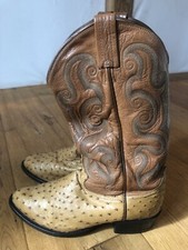 Tony Lama Texas Cowboy Stiefel Boots Gr. 41 Straußenleder Vintage Western