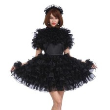 Sissy Girl Maid Black Satin