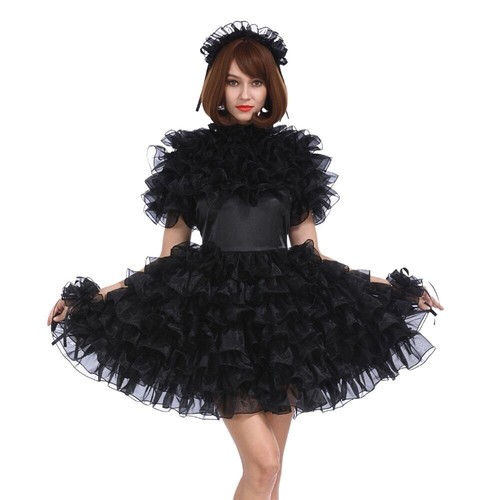 Sissy girl maid black - sissy, satin