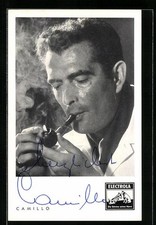 Ansichtskarte Musiker Camillo steckt sich eine Pfeife an, Autograph 
