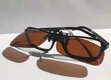 ANGEBOT +++ Braune Überbrille Brille Aufsatz Clip-on Sonnenbrille Polarisiert