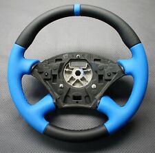 LENKRAD FORD FOKUS RS MK1  NEUBEZIEHEN GLATTLEDER BLAU NEU BEZIEHEN 