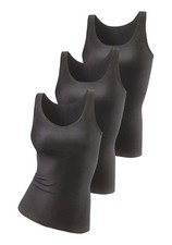 PETITE FLEUR Damen Achselhemd 3er-Pack Unterwäsche schwarz Gr. 40 NEU