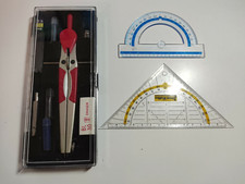 Geometrie SET 12 Zirkel Lineal Winkelmesser Geodreieck Geometrieset Mathe