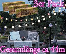 3er Pack LED Lichterkette Beleuchtung Garten Party Lampions 44m