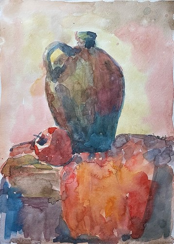 Original unikat aquarell - original,